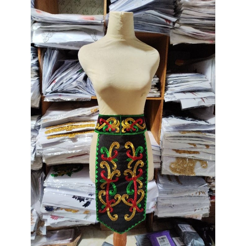 renda bordir sabuk motif dayak