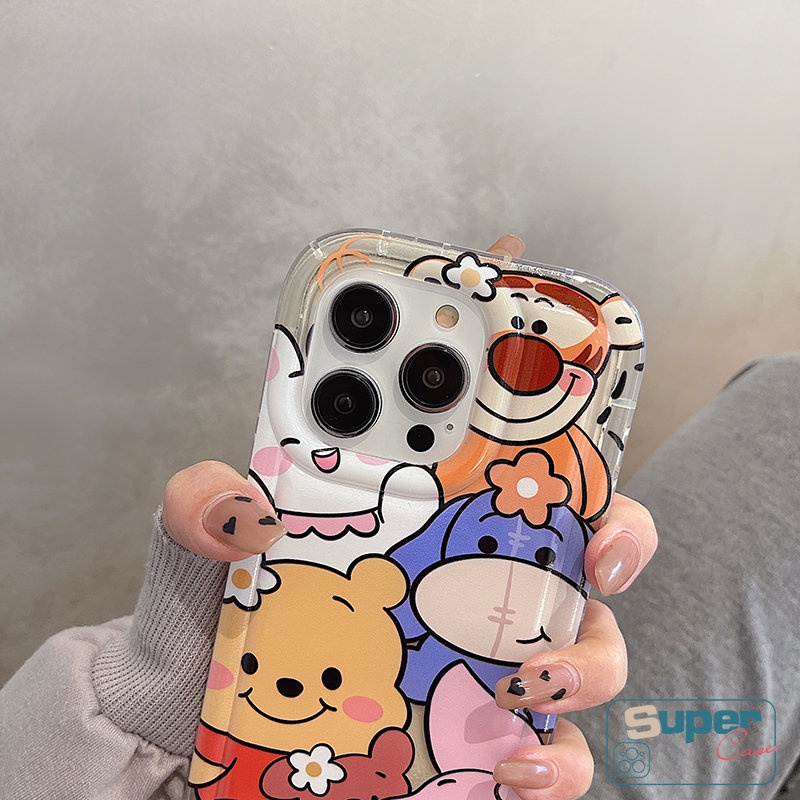 Winnie the Pooh Casing Manyo Piglet Tigger Lucu Untuk Redmi C55 12C 10C 9 10 A1 9A 9T 9C NFC 10A POCO F4 Redmi Note11 9 11s 10s 10 Note9 11 10 Note10s Airbag Shockproof Soft Case