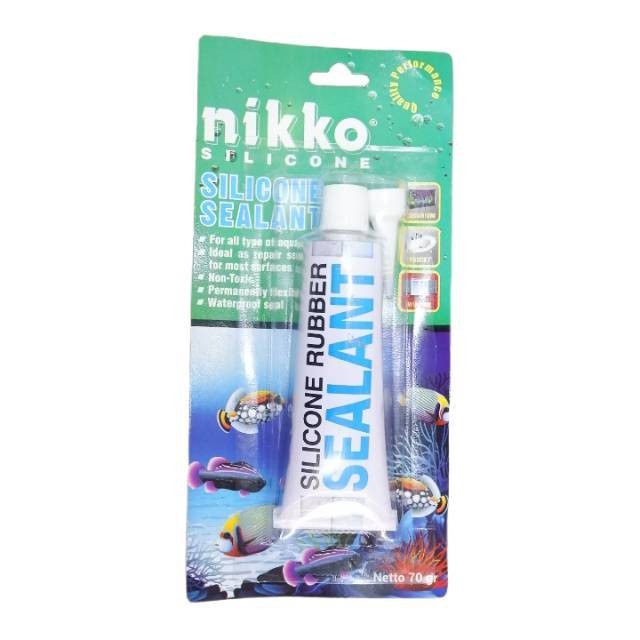 

Nikko Lem Kaca - lem Silicone Rubber Sealant Akuarium Aquarium 70gr