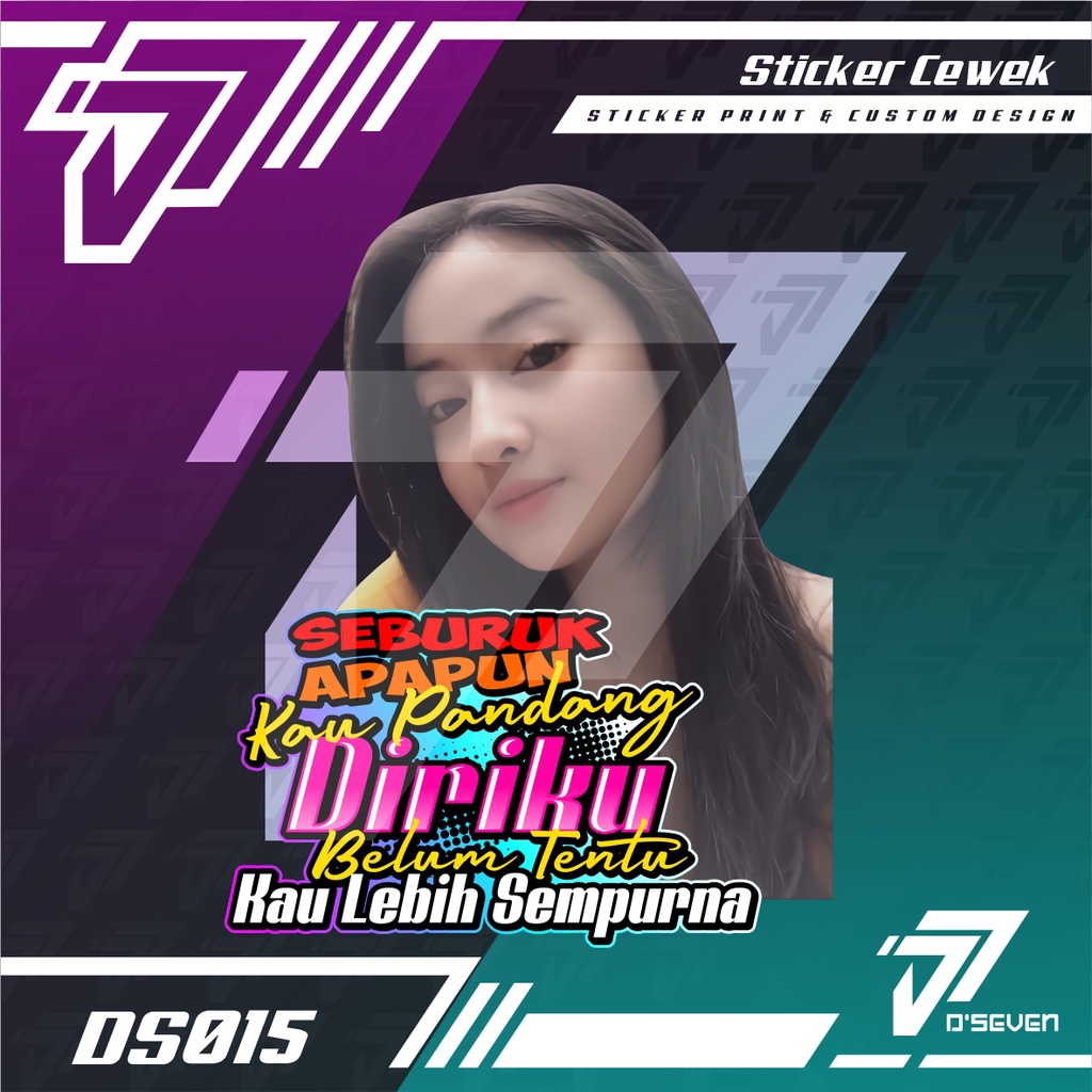 Stiker Foto Cewek Cantik Hijab Vector Custom Bisa Request Foto & Kata-kata - Stiker Mobil / Motor / 
