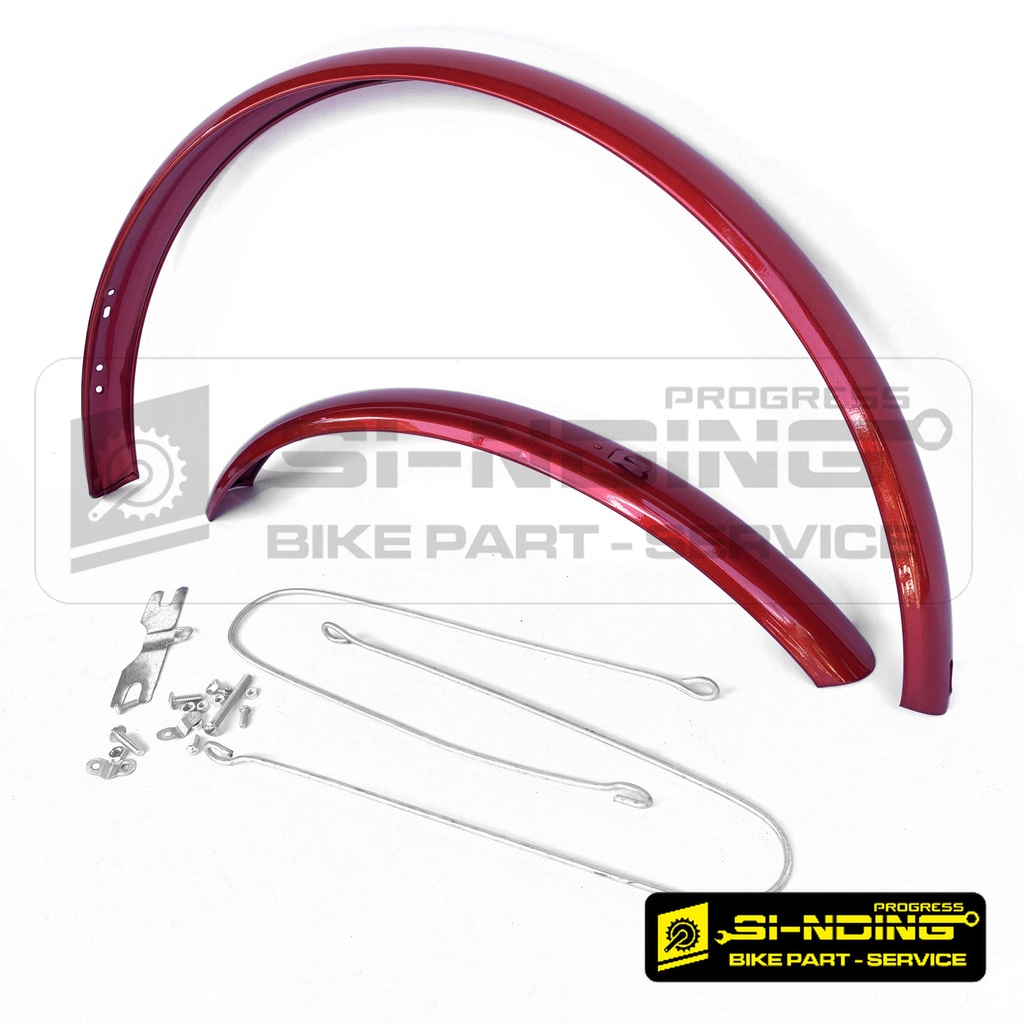 Mud Guard Fender Spakbor Slebor Sepeda MTB Federal Citybike 26 Inch Merah Glossy