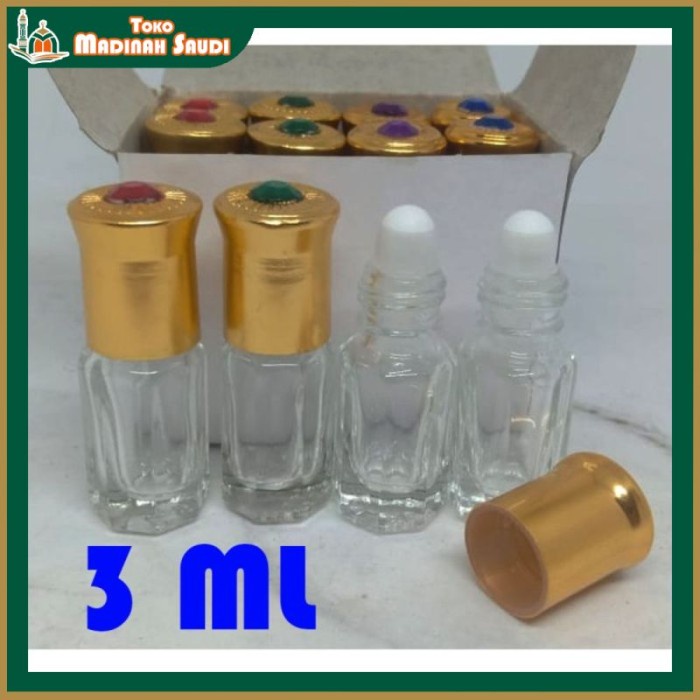 Botol Parfum Kaca Kosong Roll On 3 Ml (Roll Tola 3Ml) Premium