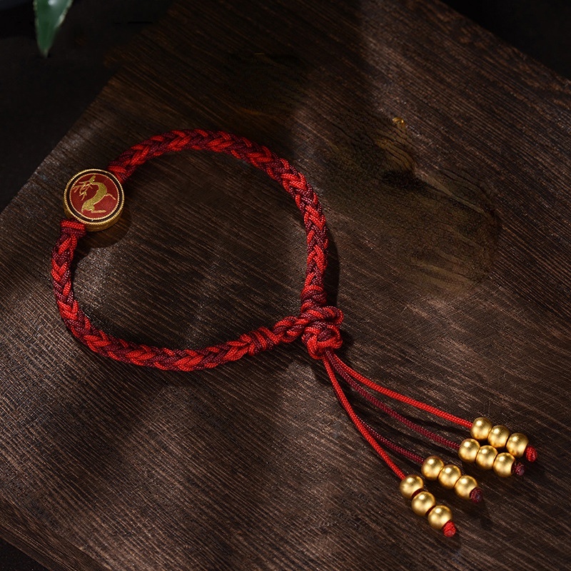 Goldkingdom Fashion Perhiasan Aksesoris Ready Stock Kuno Perancis Membakar Biru 3D Rusa Natal Elk Satu Rusa Memiliki Transfer Anda Mutiara Pasir Berlapis Emas Asli Kadar 375 Gelang Liontin Wanita Emas Asli Kadar 375