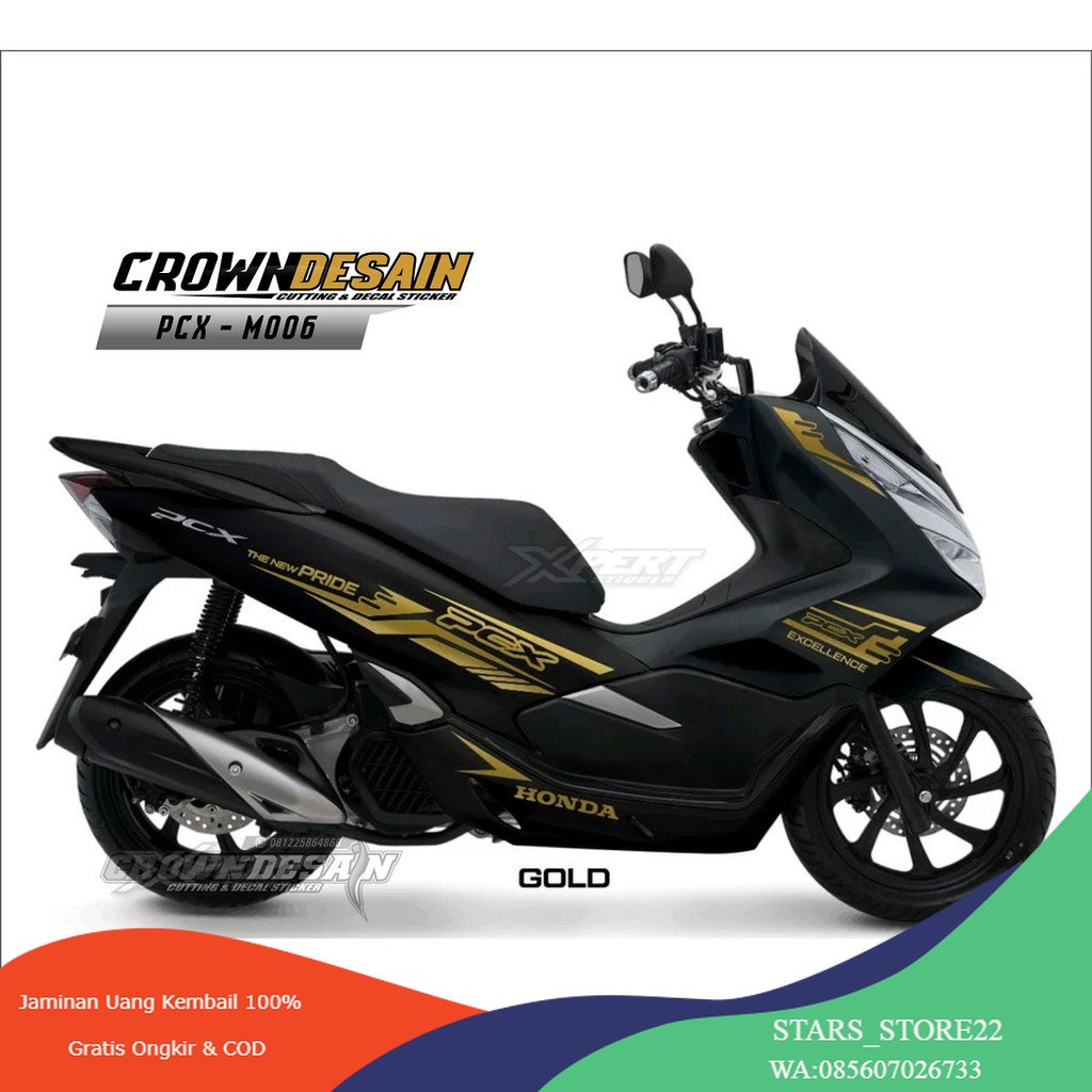 STRIPING CUTTING STIKER HONDA PCX 160 PCX 150 DESAIN 2023 SPORTY Gold M006