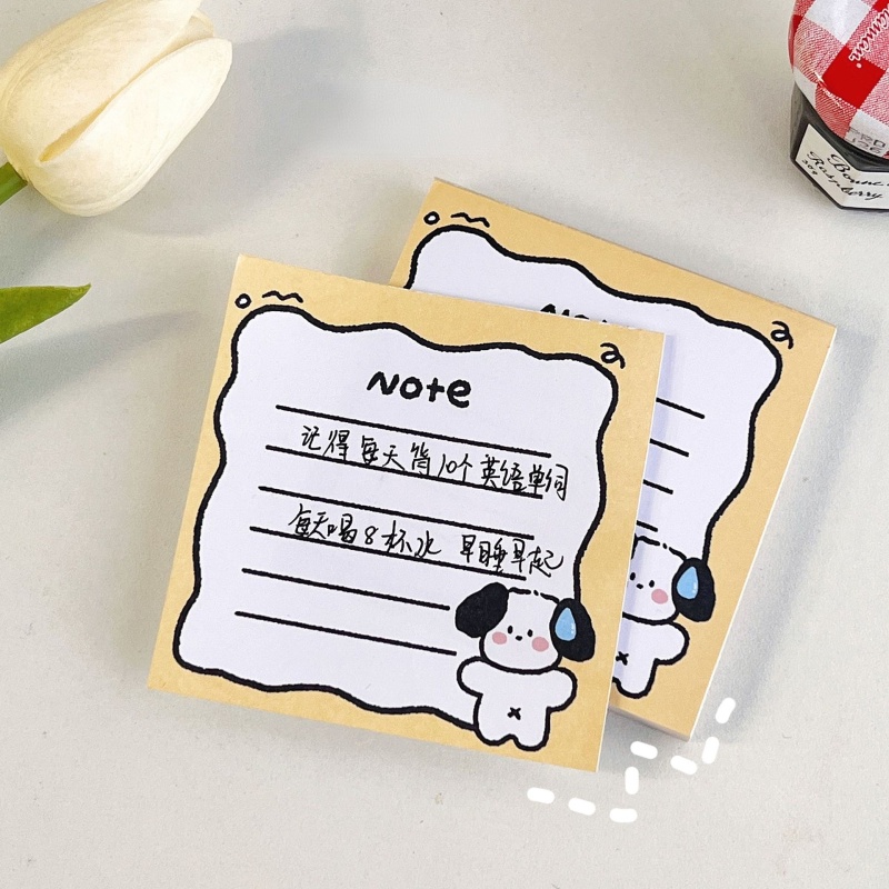 80lembar No Stickiness Tearable Note Book Kartun Lucu Lengket Note Office Use Kertas Pesan