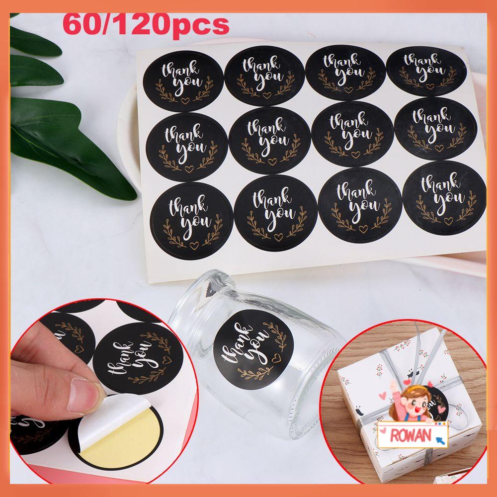 R-flower 60/120pcs Handmade Stiker Baru Baking Perhiasan Perlengkapan Pesta Penyegelan Craft Terima Kasih