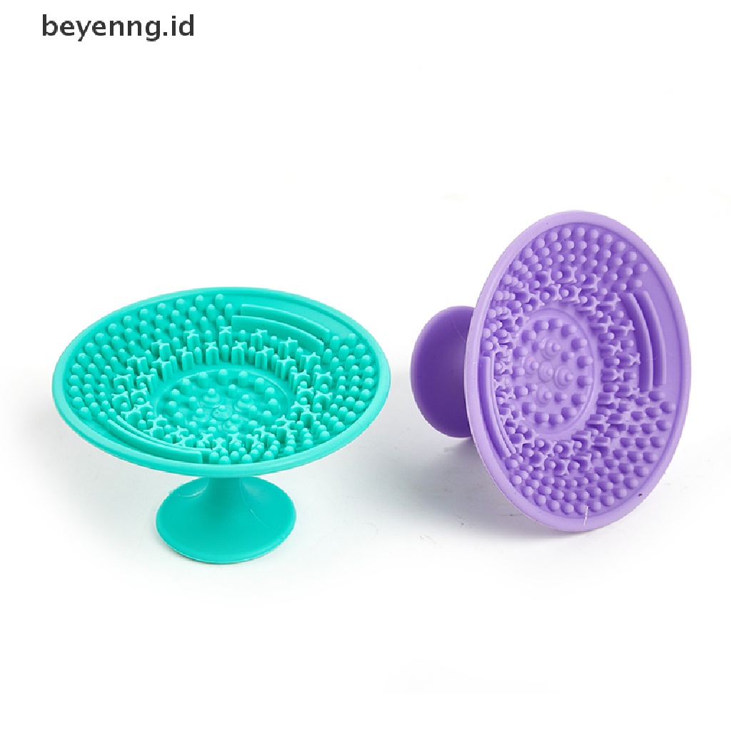 Beyen Kuas Kosmetik Makeup Pembersih Pembersih Cuci Silicone Pad Mat Scrubber Board ID