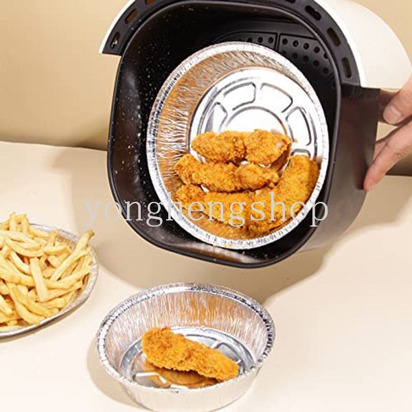 10pcs/set Disposable Air Fryer Aluminium Foil Liner Steamer Mat Non-stick Tinfoil Tray Untuk Oven Microwave Pizza Piring Tahan Minyak Barbekyu Baking Pan Alat Dapur