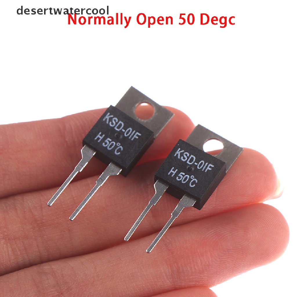 Deid 2Pcs Termostat Sensor Suhu Thermal Switch Biasa Terbuka KSD-01F 50degc Martijn