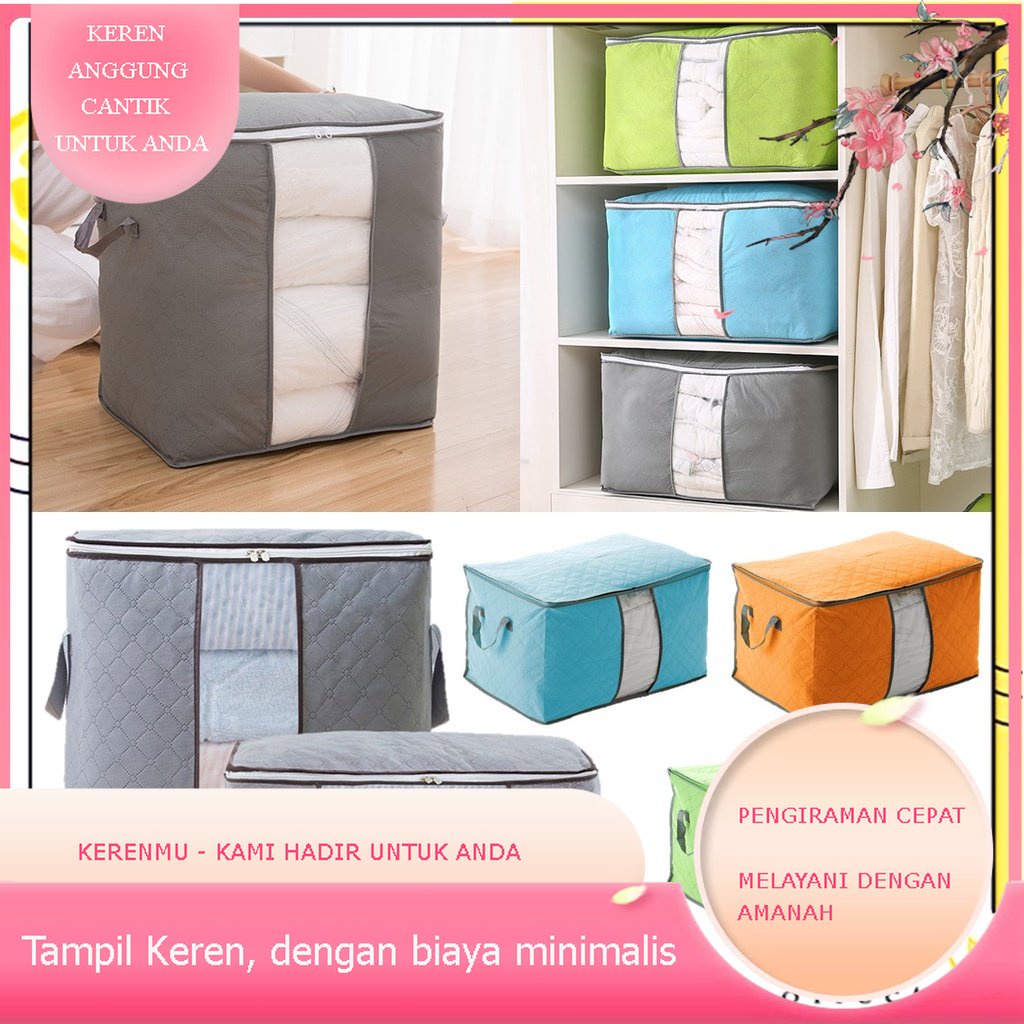 Tempat Penyimpanan Bed Cover Kerenmu simple Box Bamboo Storage Box Organizer Bag Kotak Penyimpanan B