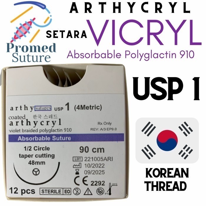 Vicryl Plus No. 1 VCP 371 Taper Cutting Arthycryl Benang Operasi
