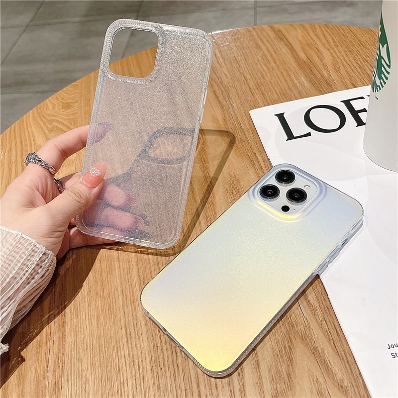 Casing Ponsel Bingkai Lensa Lubang Besar Warna Mengkilap Kompatibel Untuk iphone 14promax 13pro 12 11 13promax 12promax iphone x xsmax xr shockproof back cover casing