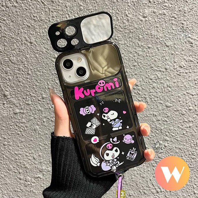 IPHONE Casing Cermin Make Up Flip Kreatif Kompatibel Untuk Iphone11 7Plus X XR XS Max12 11 14 13 Pro Max8 7 Plus SE 2020 Kartun The Powerpuff Girls Soft Tpu Phone Cover