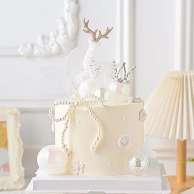 Mini Crown Cake Topper/Hiasan Kue Mahkota Happy Birthday Kristal Berlian Imitasi