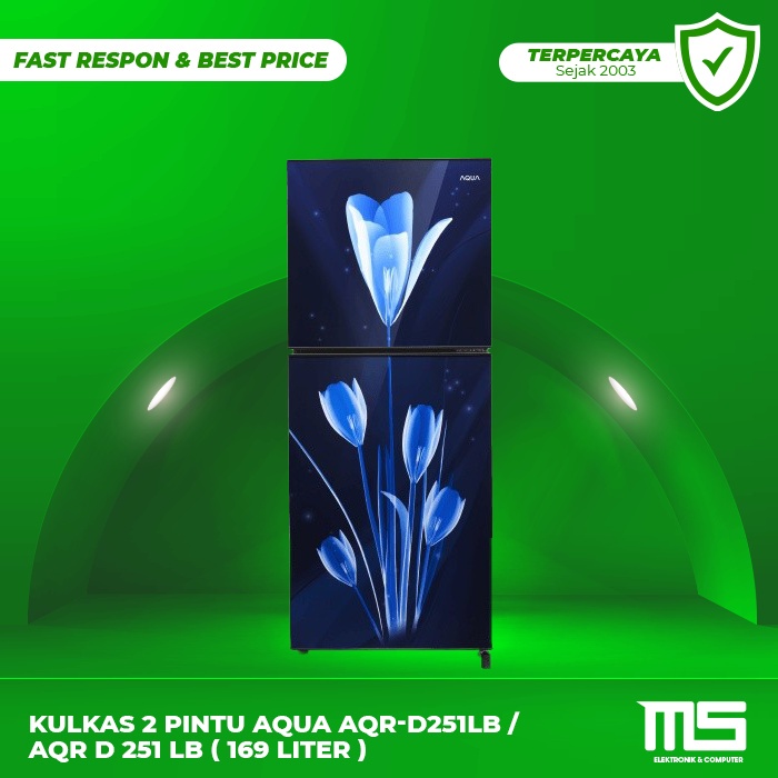 Kulkas 2 Pintu AQUA AQR-D251LB / AQR D 251 LB ( 169 Liter )