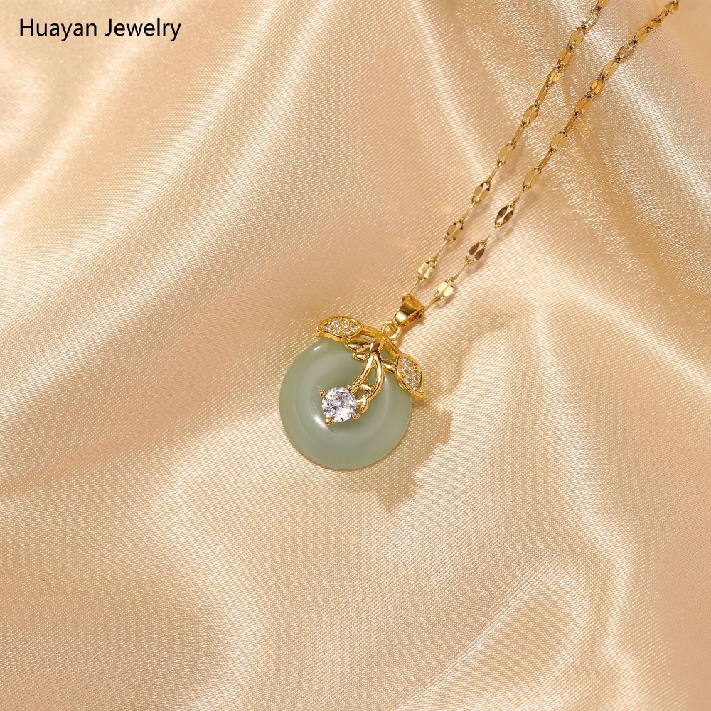 High Quality Ins Zircon Cherry Clear Pendant Kalung Untuk Wanita