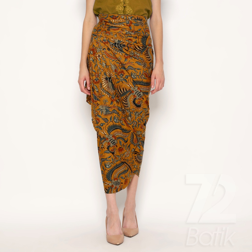 ROK BATIK SPAN Jena Skirt Lilit Kebaya Instan Modern Wanita Motif Burung Duri Warna Kuning 723237 Cap 72 - Rok Batik Lilit Bawahan Skirt Kamen Kebaya Songket Batik Panjang Plisket Span Instan Jadi Bali Lembaran Premium Modern Untuk Wanita Kondangan