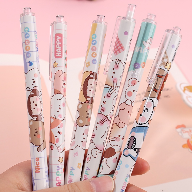 1 Pc Kawaii Lucu Press Pen Kartun Kucing 0.5 mm Hitam Tinta Gel Pulpen Siswa Menulis Alat Tulis Kantor Perlengkapan Sekolah