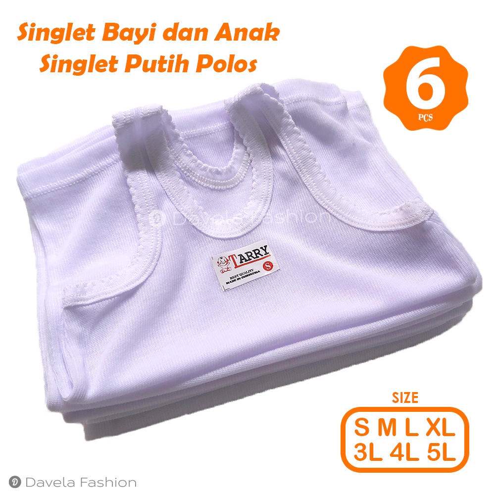 6 Pcs Singlet Bayi Anak Laki Perempuan Polos TOKO KEANULOVA