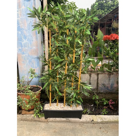 Bambu Partisi Artificial 120cm/ Bambu Penyekat Ruangan/Partisi Pembatas Ruangan/Bambu Partisi Hiasan