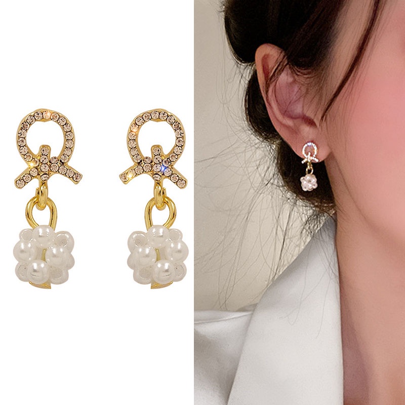 Kepribadian Jepang dan Korea Ring Gaya Fashion Geometry Pearl sederhana dan indah