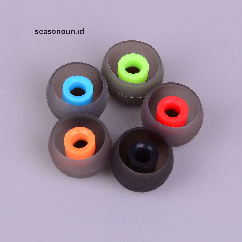 Seasonoun  20pcs earbud Pengganti Silikon earphone tips Topi earbud Peredam Suara.