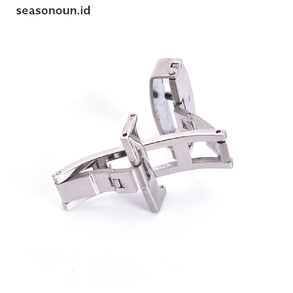 Seasonoun18 /20 /22mm Stainless Steel Butterfly Deployment Clasp Buckle Watch Strap Band.