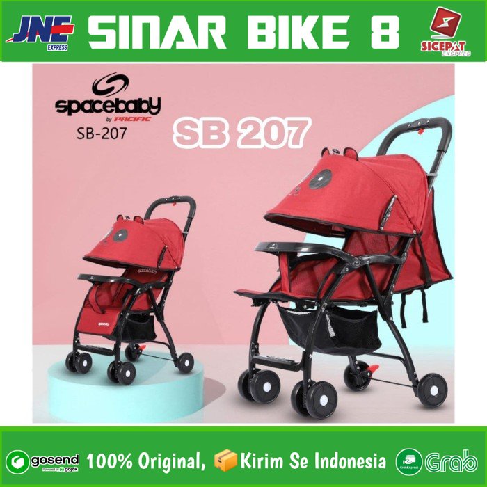 Kereta Dorong Anak Bayi Baby Stoller SPACEBABY SB 207 Bisa Rebahan