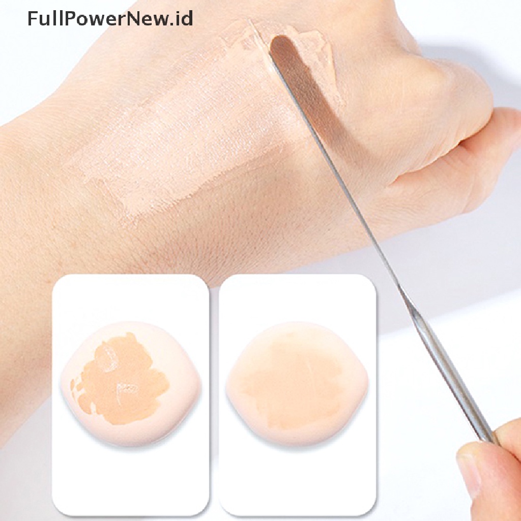 Power 1PC Kepala Ganda Alat Spatula Pencampur Makeup Kosmetik Bahan Stainless Steel Untuk Palet ID