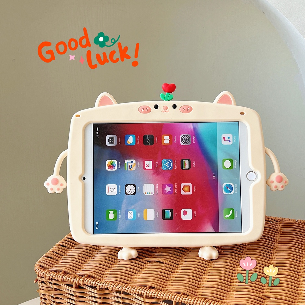 Untuk Huawei MatePad SE 10.4 (2022) AGS5-L09 AGS5-W09 10.4-inch Tablet Casing Pelindung Fashion360° Rotating Ring Stand Case Silikon Lembut Lucu Kartun Hewan Lucky Cat Cover