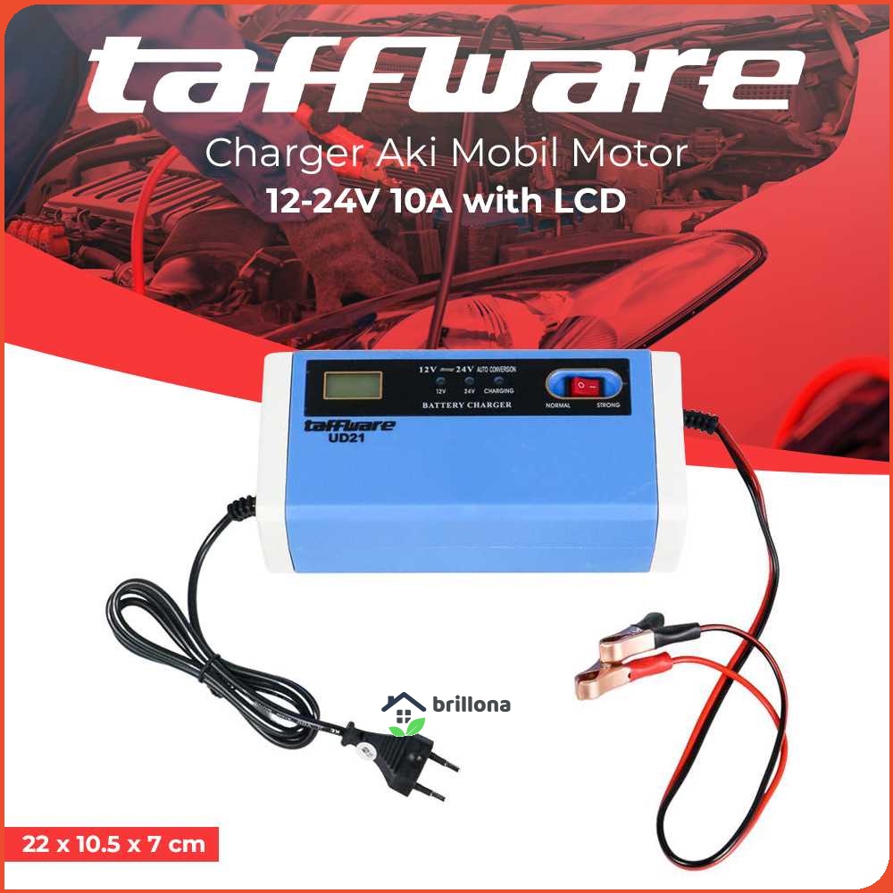 Taffware Charger Aki Mobil Motor Lead Acid 12-24V 10A with LCD - UD21