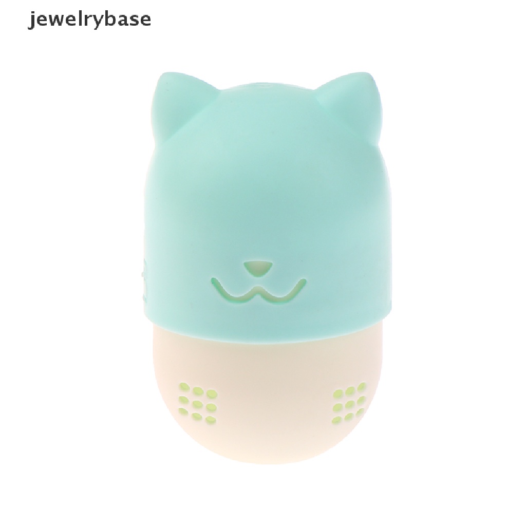 [jewelrybase] Portable Kitten Beauty Powder Puff Blender Holder Spons Makeup Telur Pengering Cases Butik