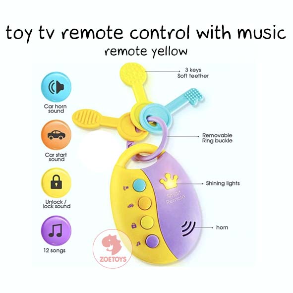 Zoetoys Children Car Key Toys TV Remote Control with Music | Mainan Bayi Remote Alarm Mobil Kunci Televisi | Mainan Edukasi Anak