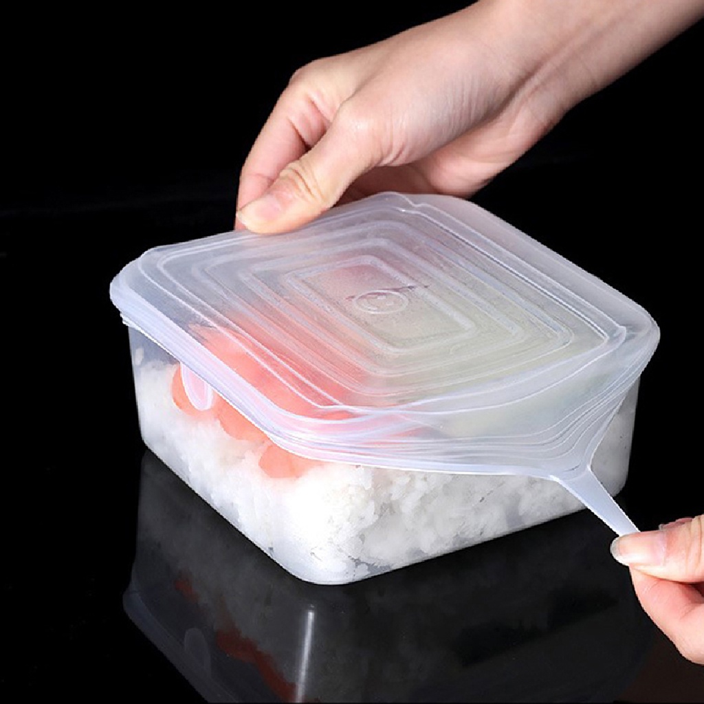 Deid 6Pcs Food Silicone Cover Cap Universal Tutup Silikon Untuk Peralatan Masak Mangkok Microwave Reusable Stretch Lids Bungkus Makanan Martijn