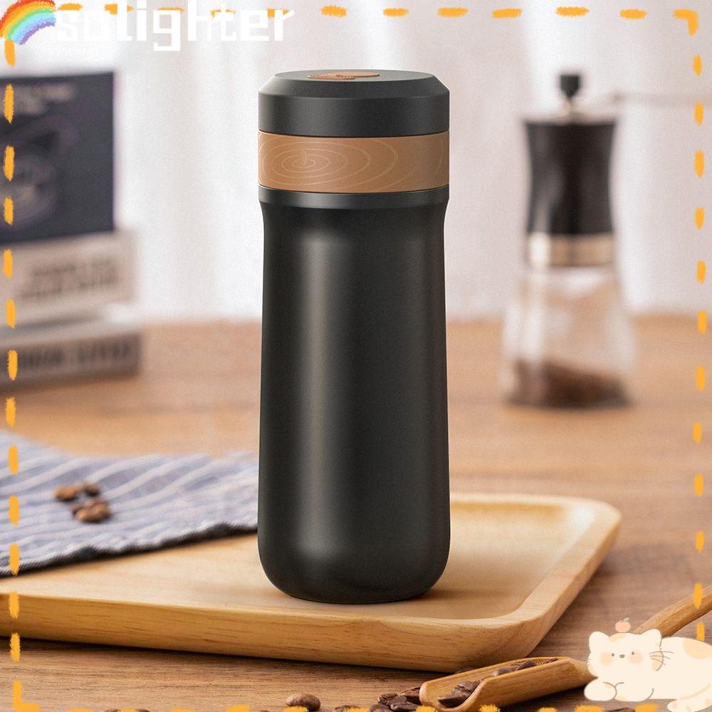 Solighter 320ML French Press Tahan Panas Dengan Filter Stainless Steel Self-Lock Espresso Coffee