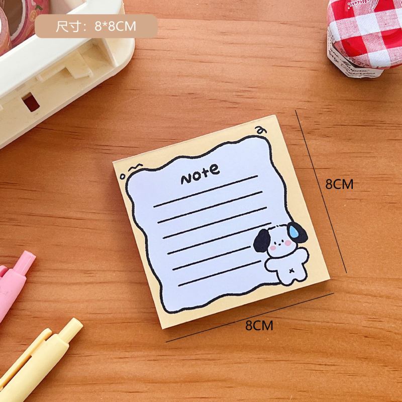 80lembar No Stickiness Tearable Note Book Kartun Lucu Lengket Note Office Use Kertas Pesan