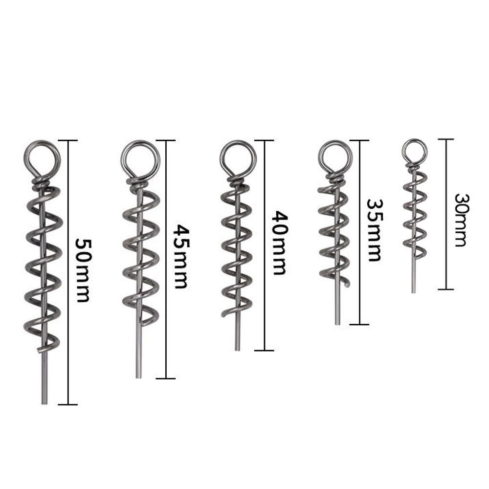 TOP 50pcs Jarum Sekrup Pancing Tahan Lama 5ukuran Stainless Steel Spring Fixed Lock