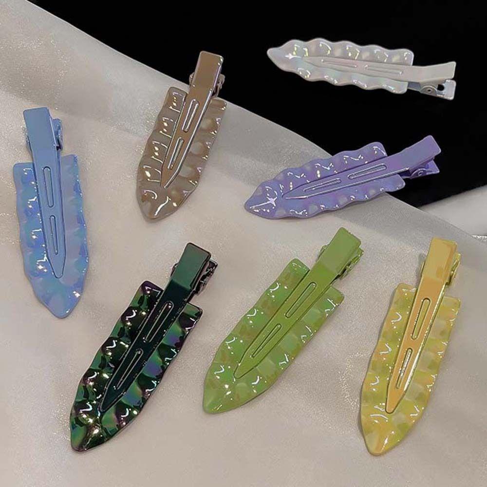 Agustinina Wave Hair Clip Lovely Side Clip Duckbill Clip Untuk Anak Perempuan Warna Permen Tanpa Jejak Mermaid Metal Untuk Wanita Jepit Rambut