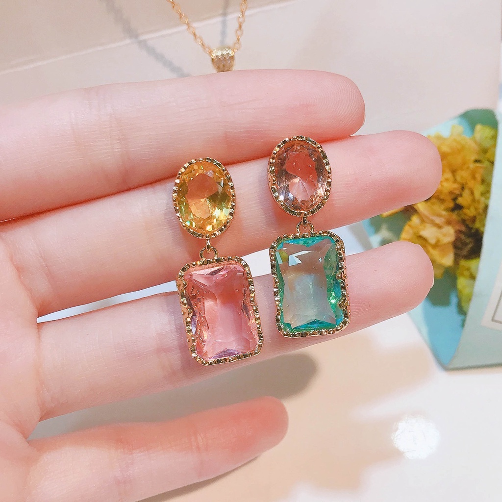 Goldkingdom Aksesoris Perhiasan Fashion Ready Stock Eropa Dan Amerika Serikat Retro Baroque Italia AB Type Earrings Desainer Anting Jarum Perak Warna Harta Karun Perempuan Stud