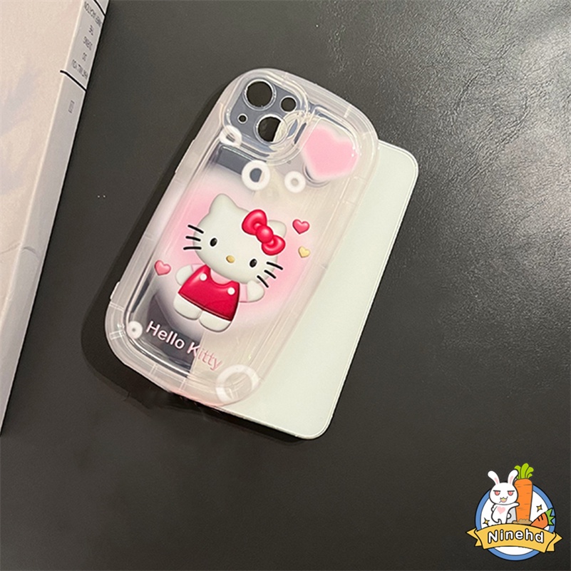 IPHONE Casing Kompatibel Untuk Iphone14 13 12 11 Pro Max X Xr Xs Max8 7 6 6s Plus SE 2020 Kucing Lucu Cinta Hati Bening Lembut Tpu Airbag Case Lensa Full Melindungi Shockproof Silicone Phone Case