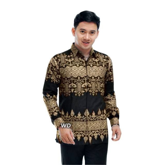 Batik Pria Lengan Panjang BATIK BERKAH HRB026 motif KERATONAN Kode 002 size M L XL XXL Reguler