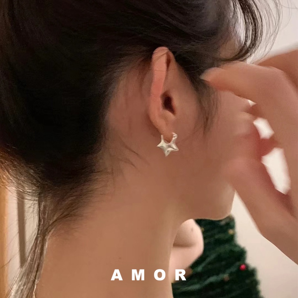 Y2k Anting Bintang Sederhana Anting Korea Desain Niche Anting senior