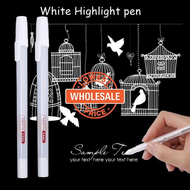 [Harga Grosir] 0.8mm Kreatif Tinta Putih Gel Pen Stabilo Paint Marker Pen Hand-painted Gel Pen Paint Coretan Pen Desain Komik Liner Halus Pena Alat Tulis Menulis Siswa