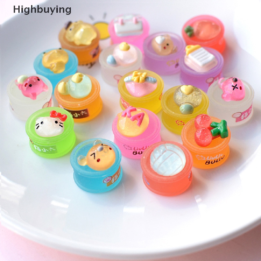 Hbid 10 Pcs Kartun Transparan Bercahaya Kaleng Resin Perhiasan Aksesoris Diy Ponsel Case Aksesoris Glory