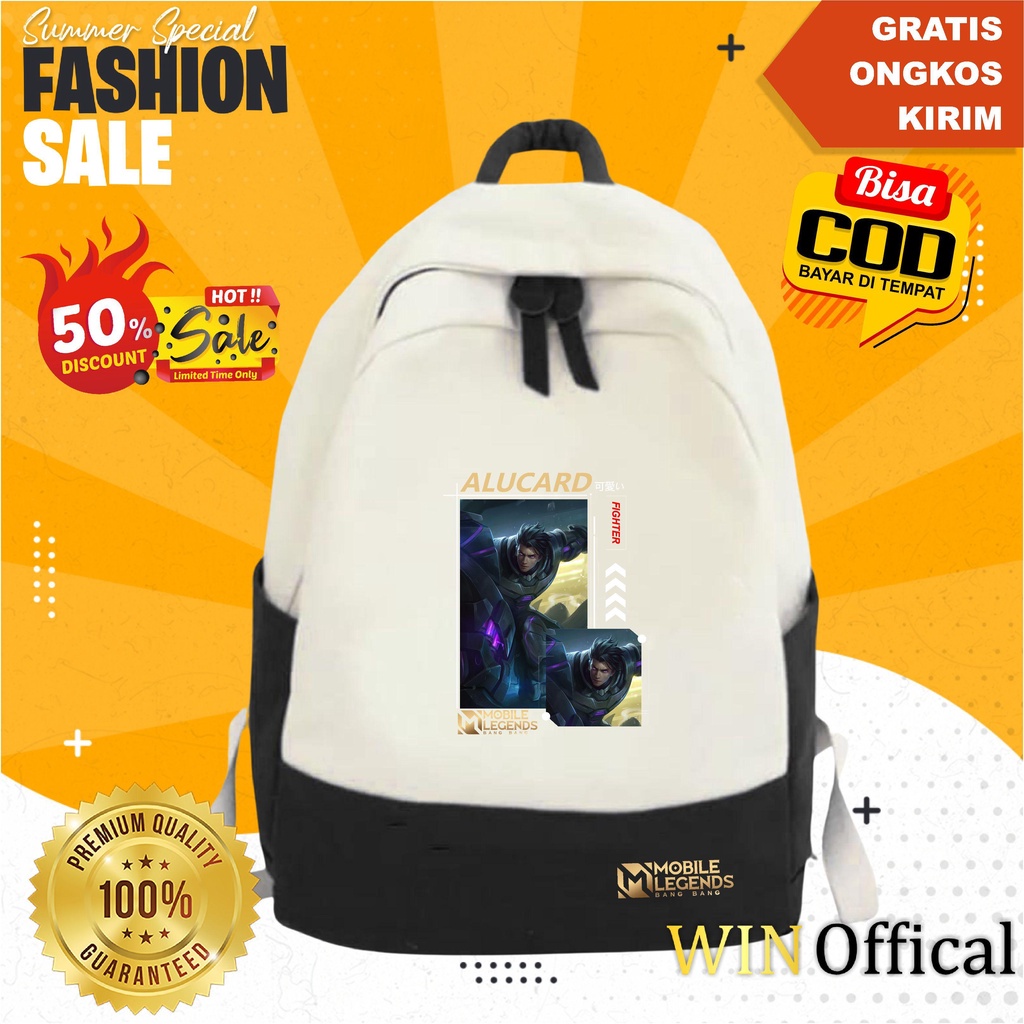 Tas Sekolah Laki Model Backpack Alucard Tas Punggung Karakter Kartun game  ML Mobile Legend Untuk Anak WIN