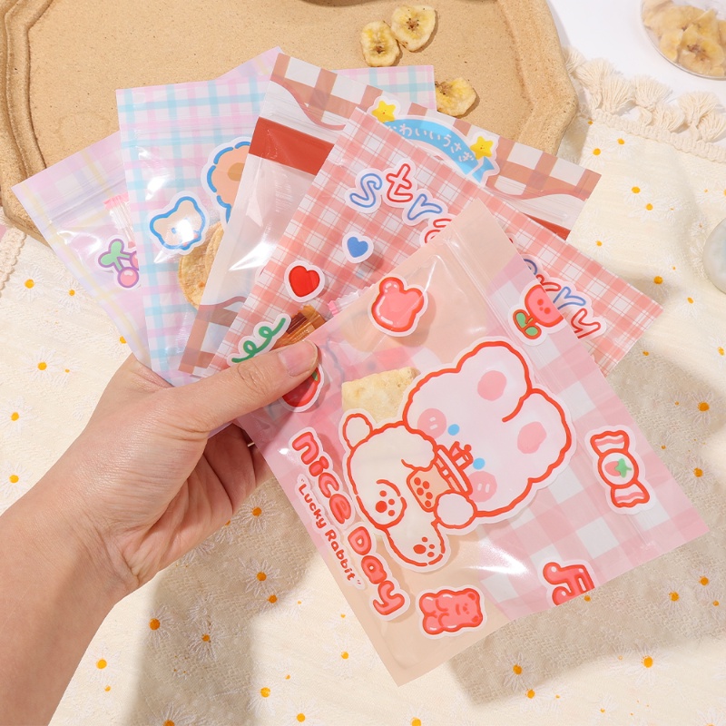 5 Pcs Lucu Beruang Kelinci Snack Ziplock Bag Biskuit Permen Kecil Kemasan Kantong Pesta Pernikahan Buatan Tangan Pembungkus Kado Persediaan