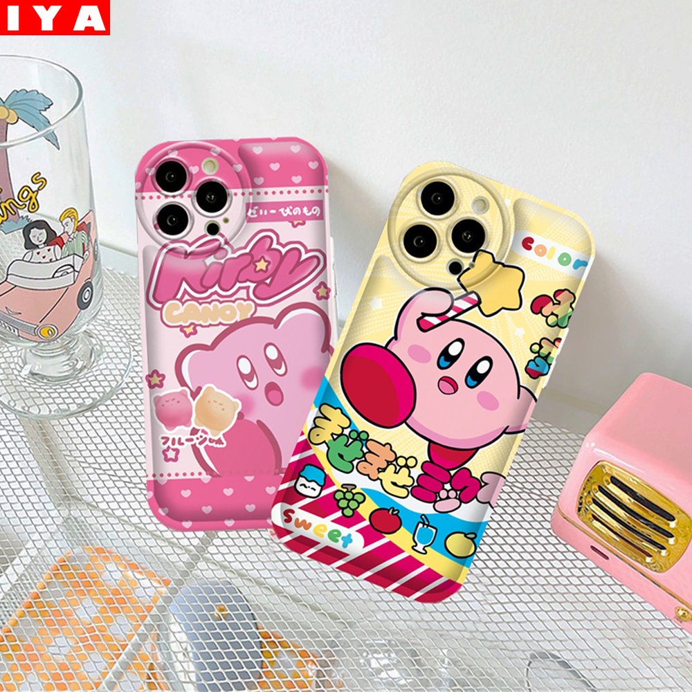 Kartun Lucu Case OPPO A17 A57 A16 A16K A5S A12 A3S A12E A92 A52 F1S A53 A33 A31 A9 A5 A15 A15S A54 F9 C1 Kirby Bantal Udara TPU Phone Case Cover