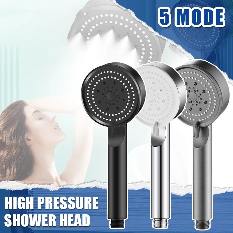 5mode Kepala Shower Tekanan Tinggi Shower Adjustable Multifungsi Besar Semprotan Air Nozzle Pijat Sprinkler Aksesoris Kamar Mandi