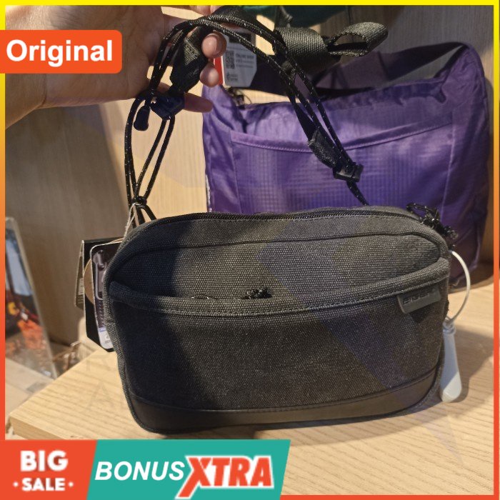 Tas Selempang EIGER19891989 BTR CANVAS DOPP SLING Bag Hitam 91000 7764 Ori Bandung