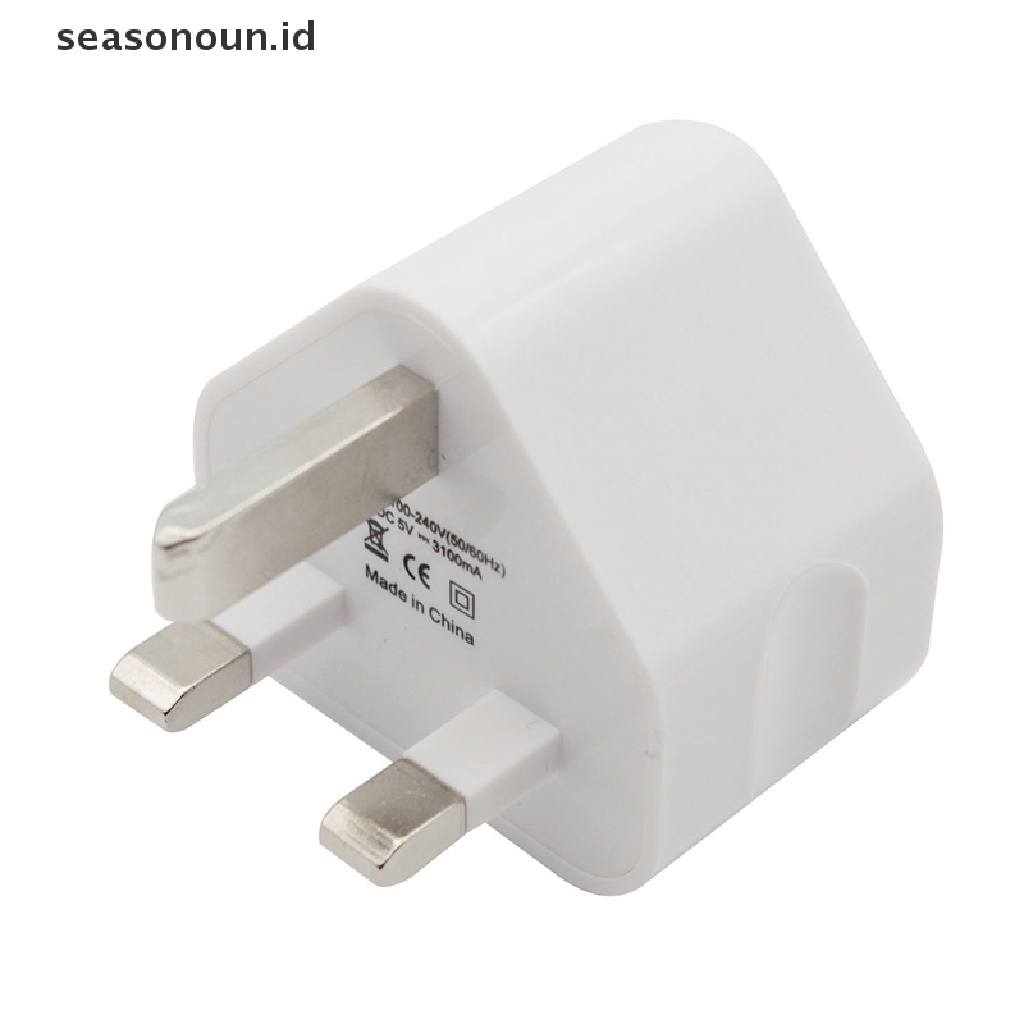Seasonoun Colokan Dinding Universal UK Power 3pin Adapter Charger Dengan 1per2 /3 Port USB Charging Untuk Ponsel Tablet Portable Charger Dinding Mini.